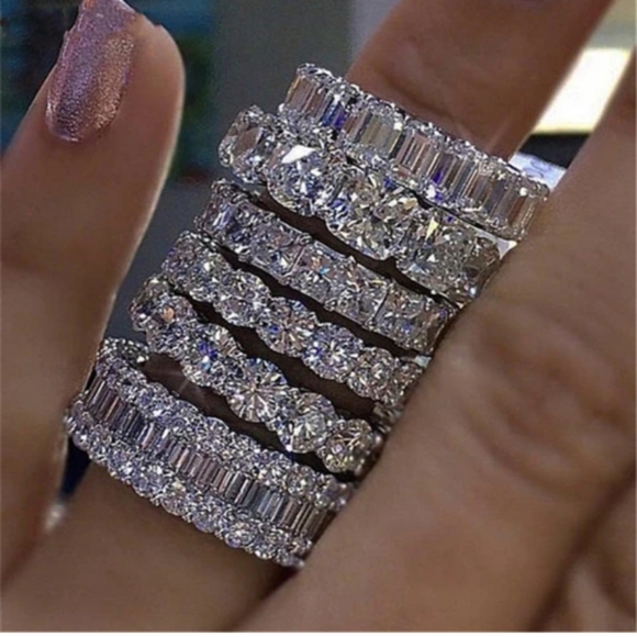 Selling sterling silver entirety bands - Picture 4 of 5